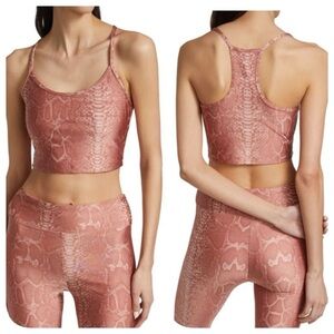 Koral Reptile crop top bra + Bike Shorts in Coral Rust SET